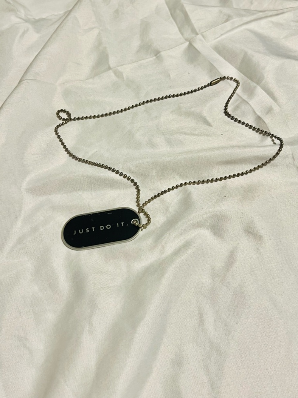 Vintage Nike Red Swoosh Dog Tag Necklace - Picture 2 of 4